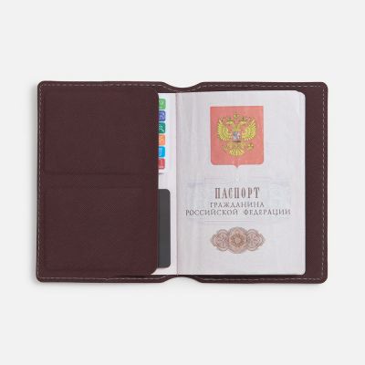 Обложка для паспорта Detalli, коричневая-4