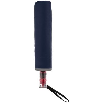 Зонт наоборот складной Futurum со светоотражающим кантом, темно-синий-4