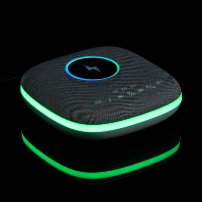 Bluetooth-колонка с беспроводной зарядкой и подсветкой Terrafonic, серая-11