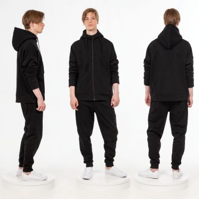 Толстовка унисекс H3, черная-4