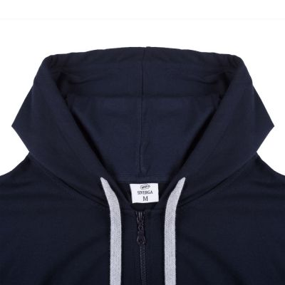 Толстовка на молнии с капюшоном Unit Siverga, темно-синяя-3