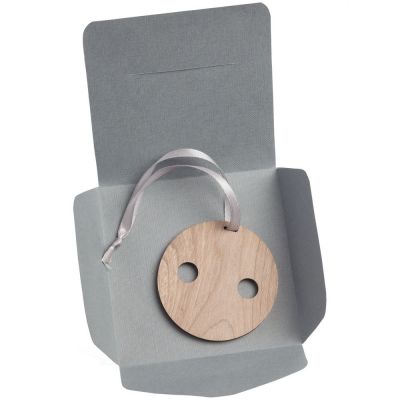 Деревянная подвеска Carving, в форме пуговицы Санты-3