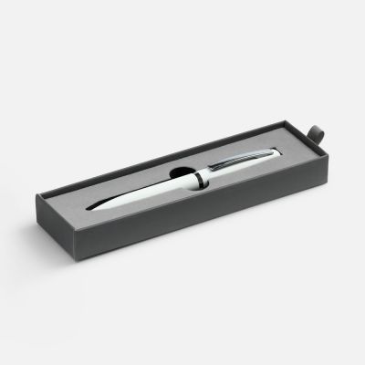 Ручка шариковая Bolt Soft Touch в футляре, белая-0