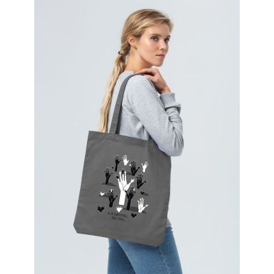 Холщовая сумка «Лес рук», серая-2