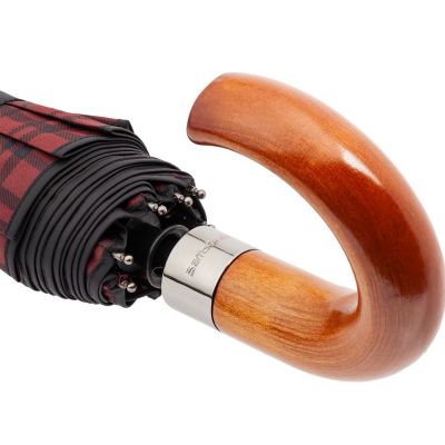 Складной зонт Wood Classic S, красный в клетку-5