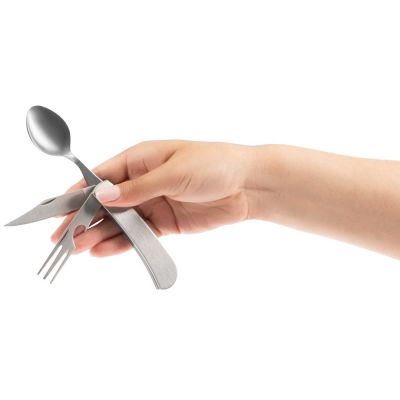 Походный складной столовый прибор Campsite Fold, стальной-7