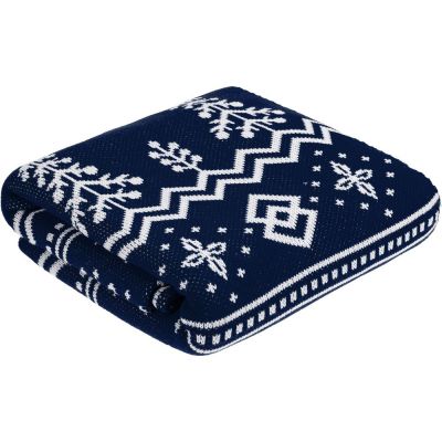 Плед Elnik, синий с молочно-белым-3