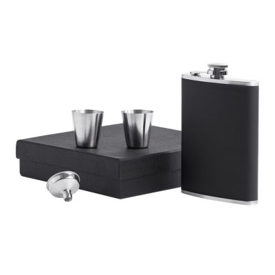 Набор Trusty: фляжка, стаканчики и воронка, черный-1