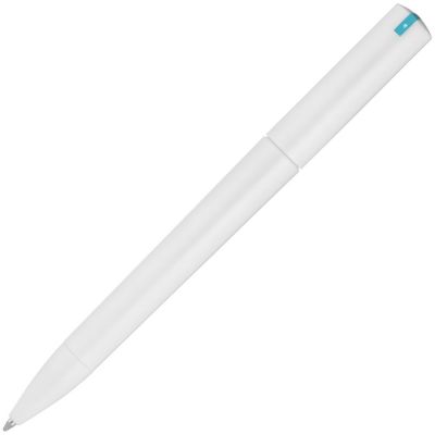 Ручка шариковая Split White Neon, белая с голубым-3
