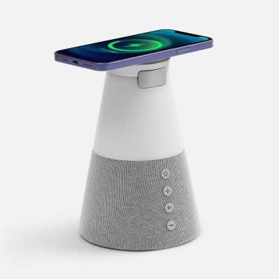 Bluetooth-колонка с беспроводной зарядкой и подсветкой Cone Sonance, серая-1