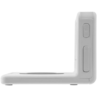 Часы настольные с беспроводным зарядным устройством Pitstop, белые-4