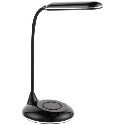 Лампа с беспроводной зарядкой Bright Helper, черная-3