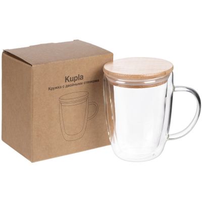 Кружка с двойными стенками Kupla с бамбуковой крышкой-4