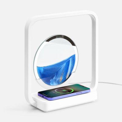 Интерьерный светильник с беспроводной зарядкой Sandflow, белый-0