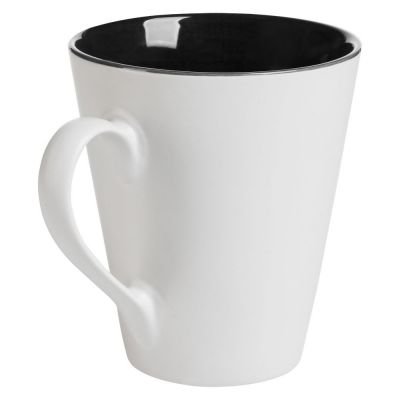 Кружка New Bell матовая, белая с черным-1