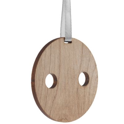 Деревянная подвеска Carving, в форме пуговицы Санты-0