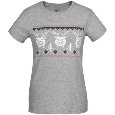 Футболка женская «Пигсель», серый меланж-0