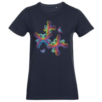 Футболка женская Butterflies, темно-синяя-0