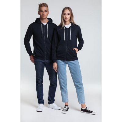 Толстовка на молнии с капюшоном Unit Siverga, темно-синяя-7