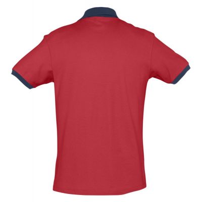 Рубашка поло Prince 190, красная с темно-синим-1