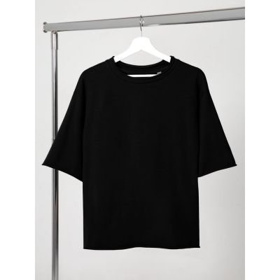 Футболка оверсайз Vozduh 2.0, черная-0