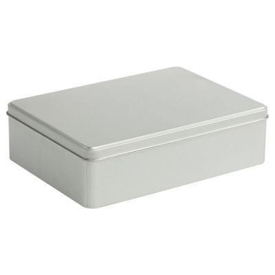 Коробка Pragmax L, прямоугольная, серебристая-0