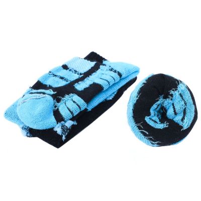 Термоноски высокие Monterno Sport, черные с голубым-2