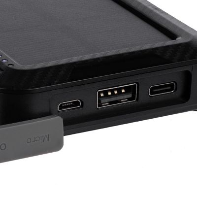 Аккумулятор защищенный Total Control 10000 мАч, черный с серым-7