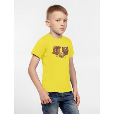 Футболка детская «Семейство сов», желтая-2
