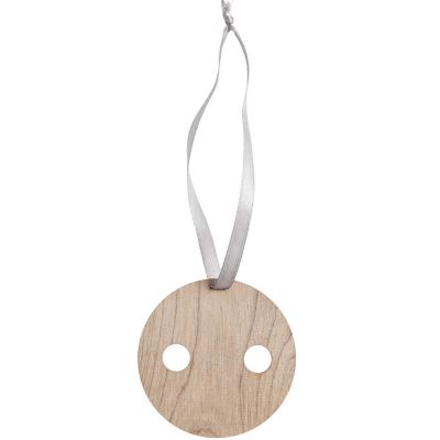 Деревянная подвеска Carving, в форме пуговицы Санты-1
