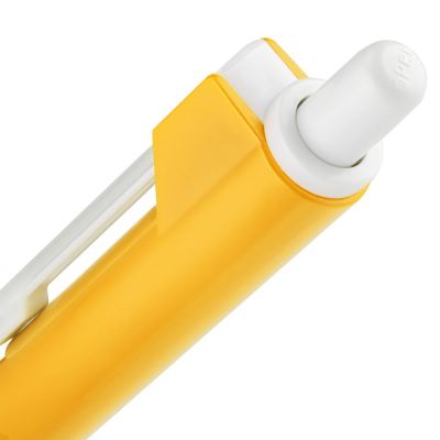 Ручка шариковая Hint Special, белая с желтым-3
