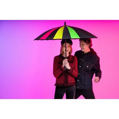 Зонт-трость «Спектр», черный неон-5