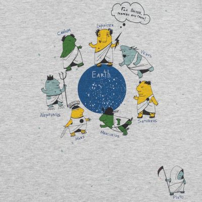 Футболка «Где Плутон?», серый меланж-3