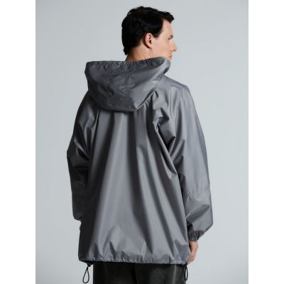 Дождевик-анорак Hard Work, укороченный, серый, единый размер-16