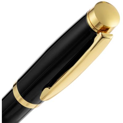 Ручка шариковая Letra Gold, глянцевая, черная-3