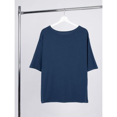 Футболка оверсайз унисекс Vozduh, темно-синяя-1