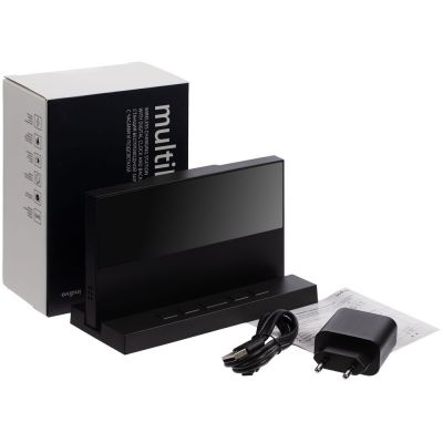 Зарядная станция с часами и подсветкой multiEnergy, черная-8