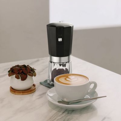Портативная кофемолка Electric Coffee Grinder, черная с серебристым-7
