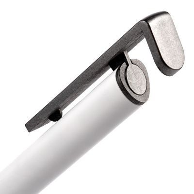 Ручка шариковая Standic с подставкой для телефона, белая-5