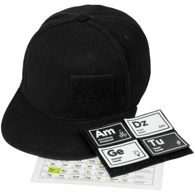 Бейсболка с патчами «Химия состояний», черная-1