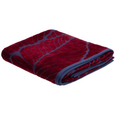 Полотенце In Leaf, большое, синее с бордовым-0