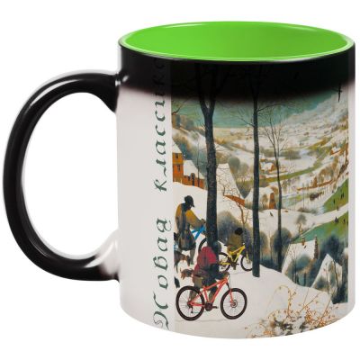 Кружка-хамелеон «Новая классика. Велосезон XVI», матовая, зелено-черная-0