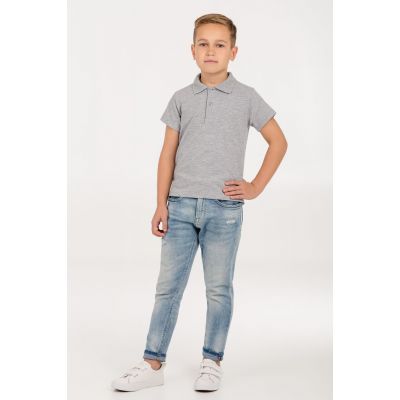 Рубашка поло детская Virma Kids, серый меланж-4