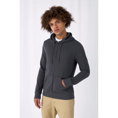 Толстовка на молнии с капюшоном унисекс BNC Inspire (Organic), черная-2