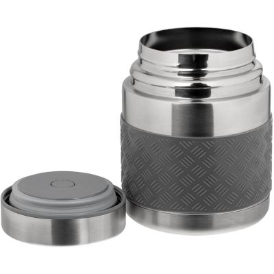 Термос для еды Hard Work, вакуумный, серебристый-2