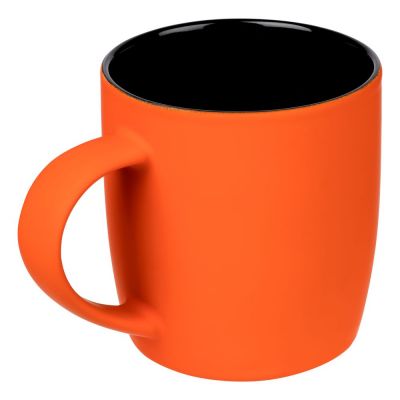 Кружка Surprise Touch Black с покрытием софт-тач, оранжевая-1