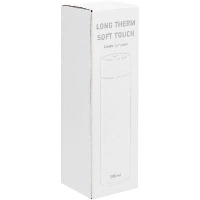 Смарт-бутылка с заменяемой батарейкой Long Therm Soft Touch, красная-9