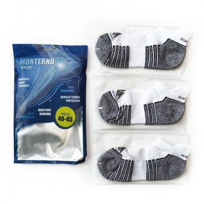 Набор из 3 пар спортивных мужских носков Monterno Sport, белый-3