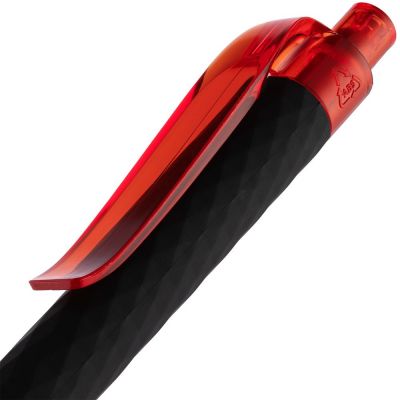 Ручка шариковая Prodir QS01 PRT-T Soft Touch, черная с красным-4