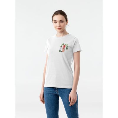 Футболка женская «Цветочная азбука: Н», белая-0